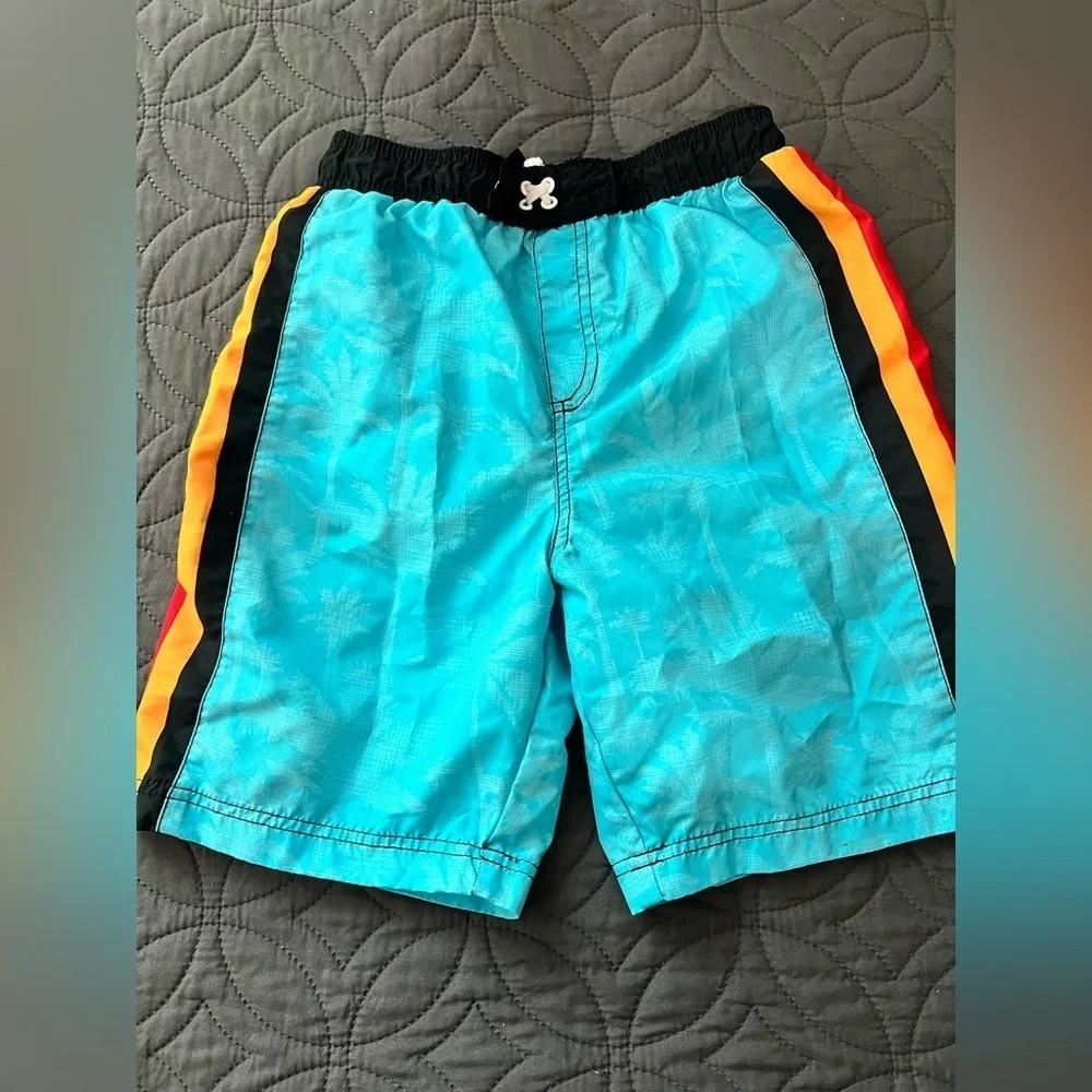 Red Shark Print Swim Shorts USED (2)